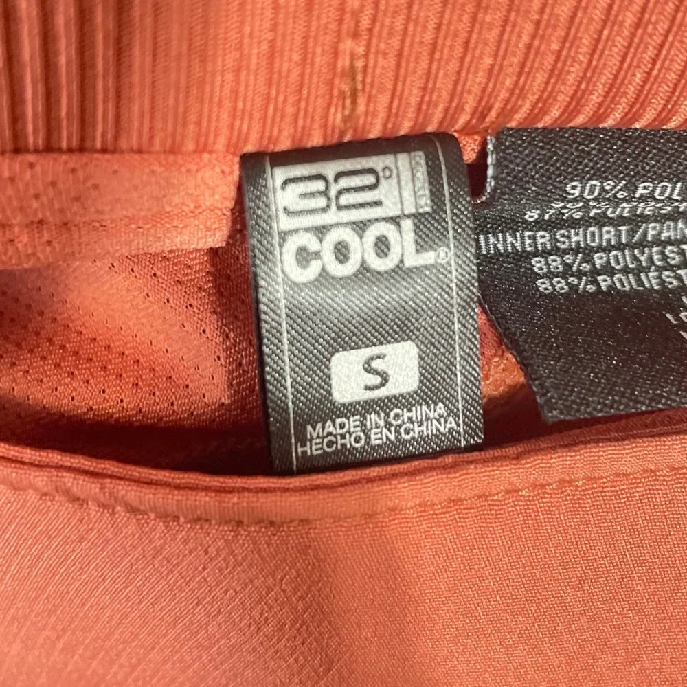 32 Degrees Cool Women‎ Orange Athletic Skort with Inner Shorts Size S